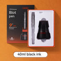 Automatic suction pen set with plastic shell, 0.5mm or 0.38mm nib option, ink feeder, and handbag