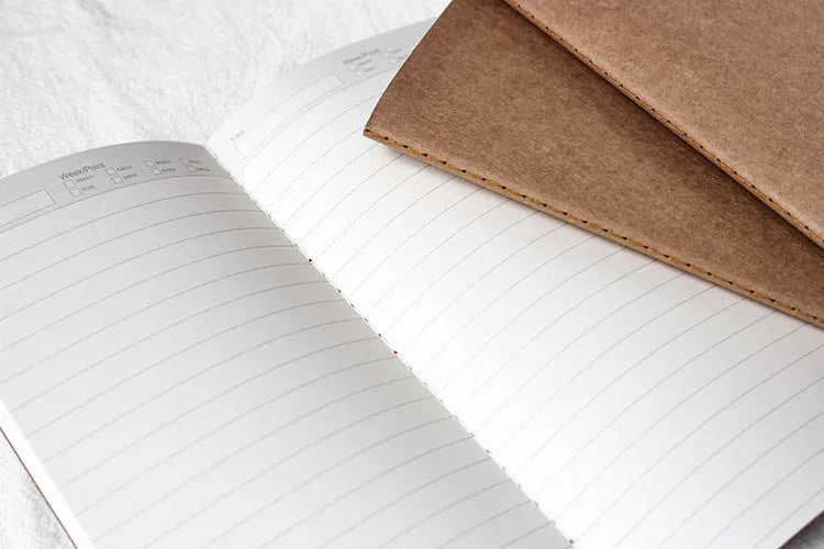 Travel cowhide diary standard refill inner core with 100G ivory white paper and saddle-stitch binding