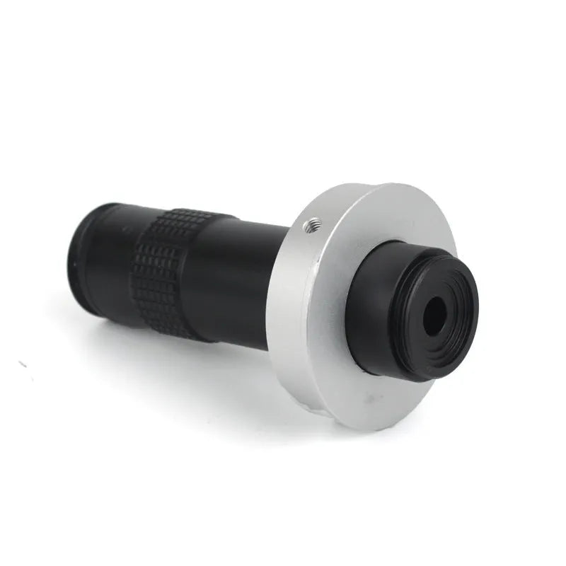 Industrial inspection camera monocular lens with black finish showing 30mm diameter by 84mm length dimensions