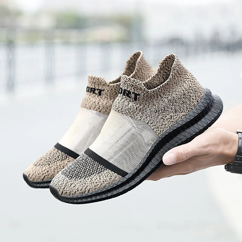 Breathable casual sock shoes with flyknit upper in multiple colour options