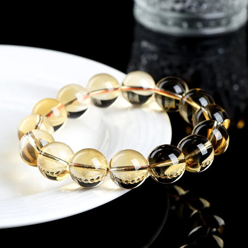 Natural citrine scattered beads bracelet showing 7A and 6A grade polished stones in original design