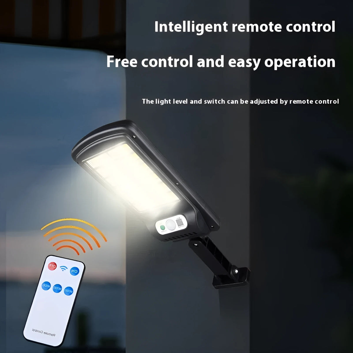 Solar induction street lamp with ABS shell, 360x110mm, for outdoor wall or garden use