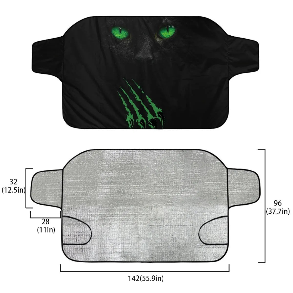 Car snow protection front gear with aluminium foam fabric and lanyard installation system