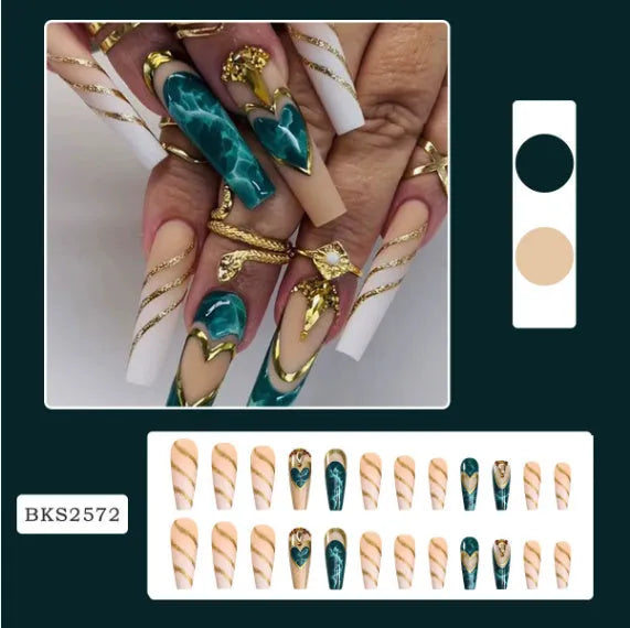 Ballet wave line detachable nail stickers with self-adhesive backing and jelly glue for application