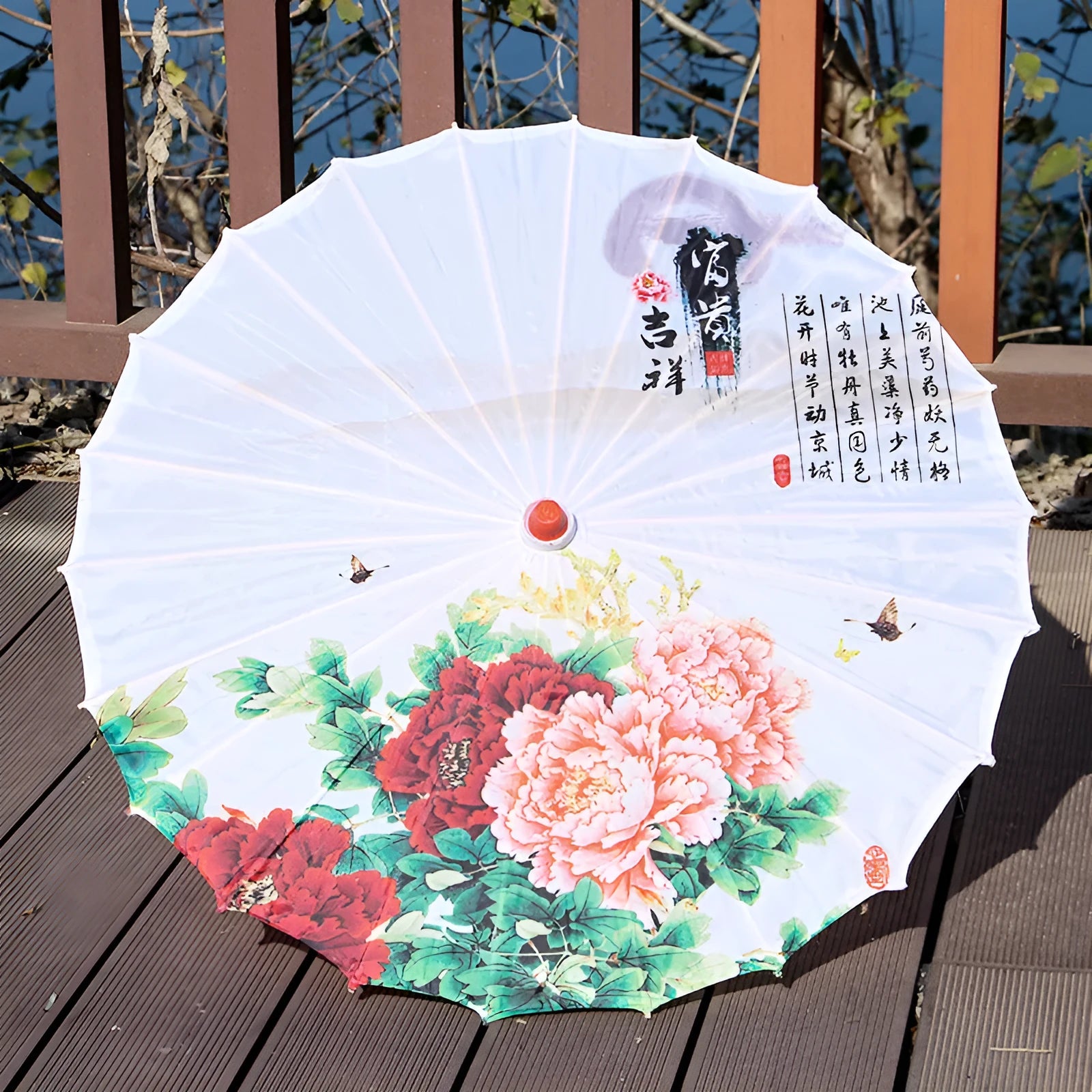 Classical ceiling decorative printed silk umbrella in national style, handmade, available in 60cm 70cm 82cm sizes