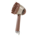 3 in 1 pet bath brush with shampoo dispenser, silicone soft nails, non-slip 18cm handle, for dogs and cats