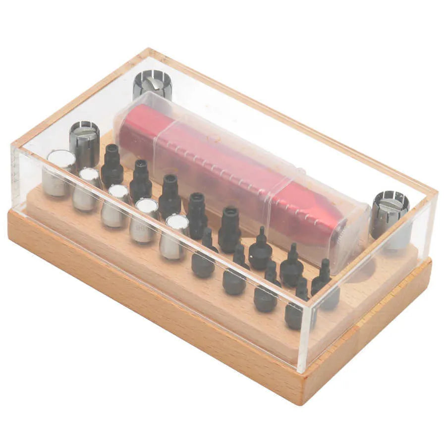 20-piece steel watch repair extracting tube set for barrel-opening procedures