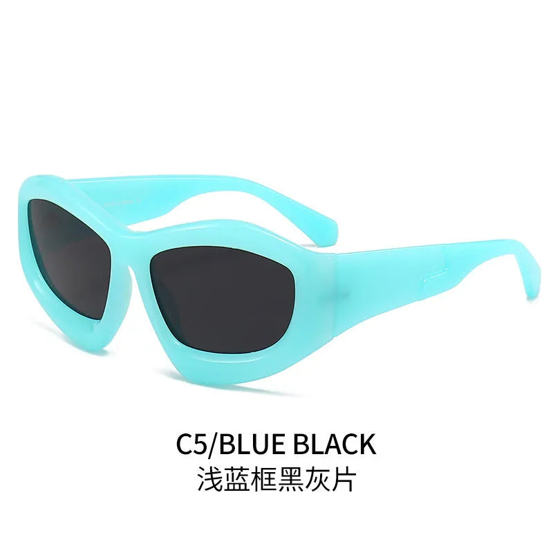 Men and women concave shape sun glasses with black frame and black grey lenses for outdoor riding cycling and driving