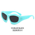 Men and women concave shape sun glasses with black frame and black grey lenses for outdoor riding cycling and driving