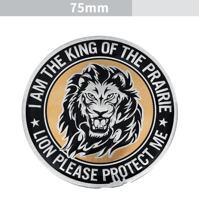 Aluminium car body stickers with lion, eagle, wolf and tiger designs for vehicle customisation