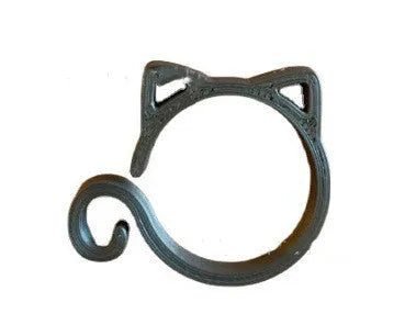 Cat-shaped plastic plant clip in four colours: red, yellow, green and white
