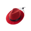Small pet wool felt sun hat with hairpin attachment in pink colour for dogs and cats