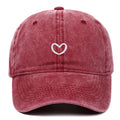 Cotton baseball cap with small love embroidery in adjustable size for sun protection