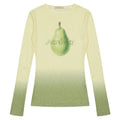 Women's light pink long sleeve T-shirt with a gradient flower print, made from thin polyester.