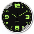 8 inch 20cm diameter modern wall clock with luminous numbers and plastic shell