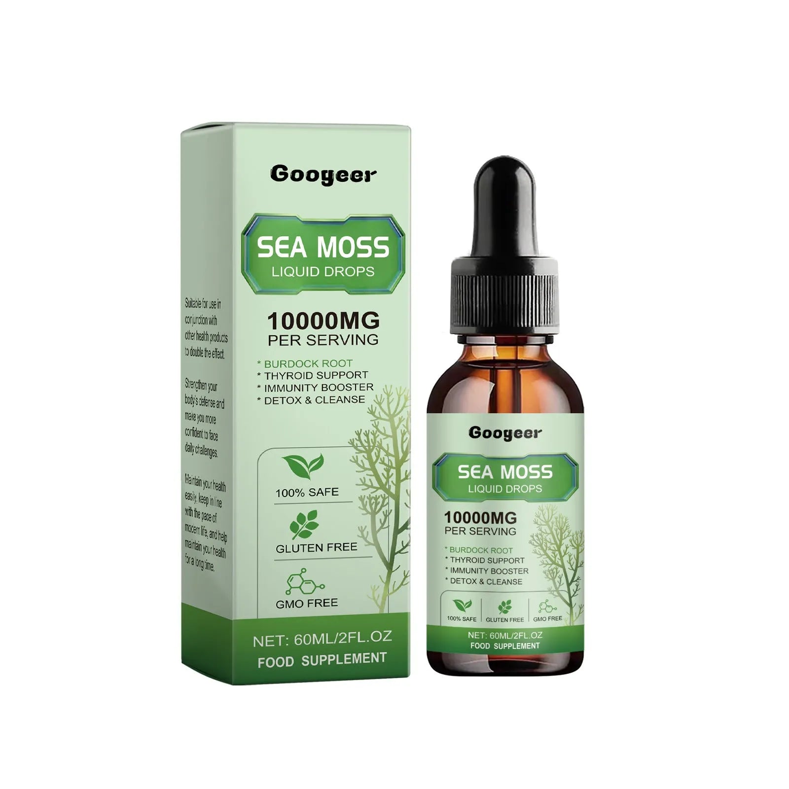Googeer Sea Moss Liquid Drops 60ml bottle for body treatment