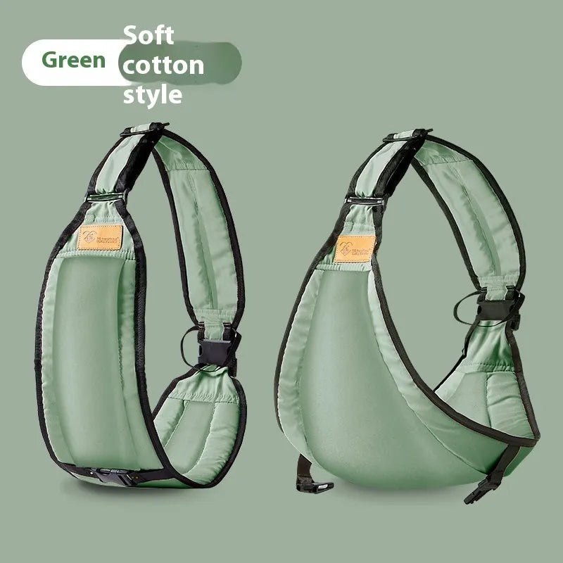 Cloth baby carrier waist stool for infants and toddlers, shown in grey colour.