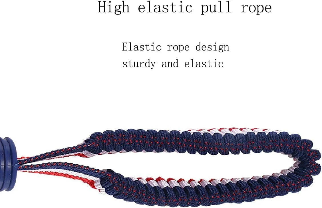Blue natural rubber dog ball with rope handle for small breed dogs