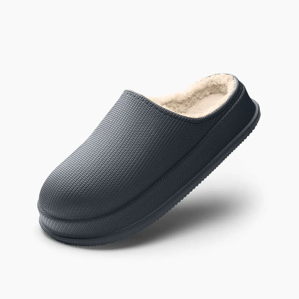 Large size waterproof non-slip warm cotton slippers for men and women, EVA sole and upper, oversleeve style, flat heel, available in multiple colours