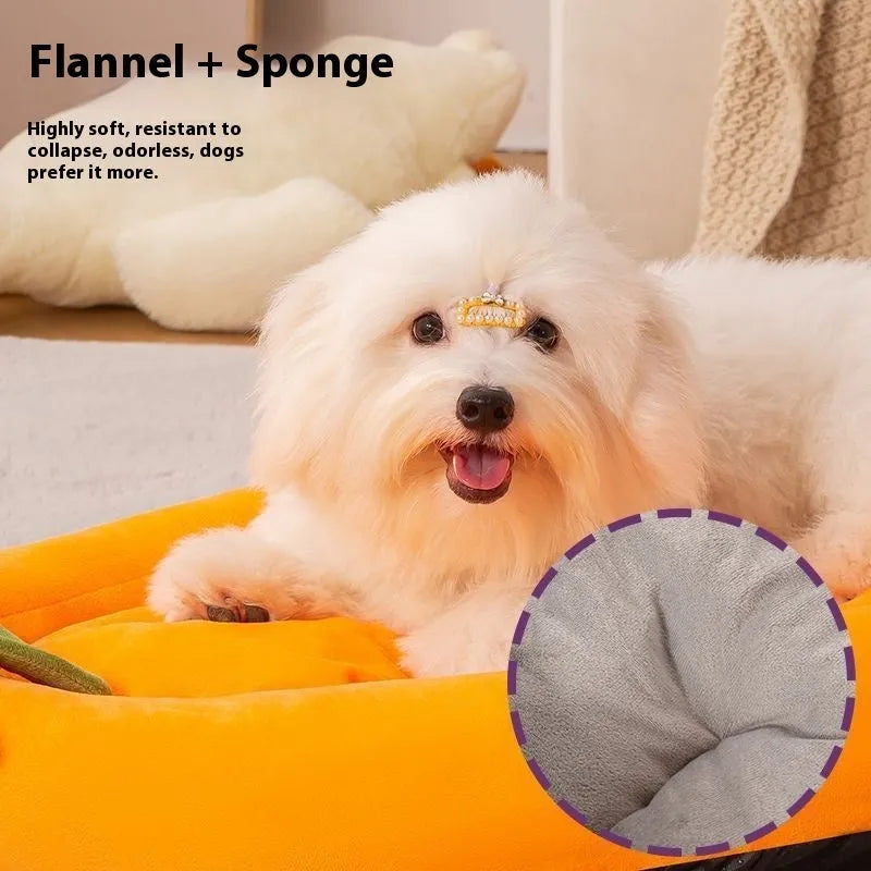 A washable cloth dog mat shown in purple, sized for a large dog.