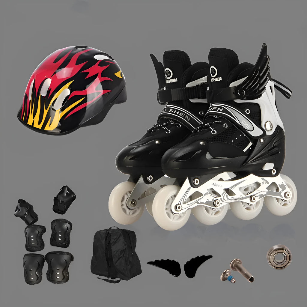 Children's adjustable roller skates with aluminium frame and PU foam wheels in multiple colours