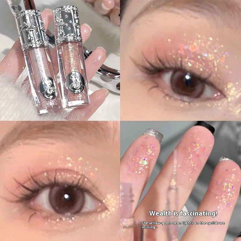 Ballet Liquid Eye Shadow showing five shimmery shades with applicator for girl and student makeup styles