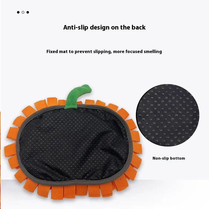 Orange fleece cloth pet smell mat with woollen pad for slow feeding and scent training