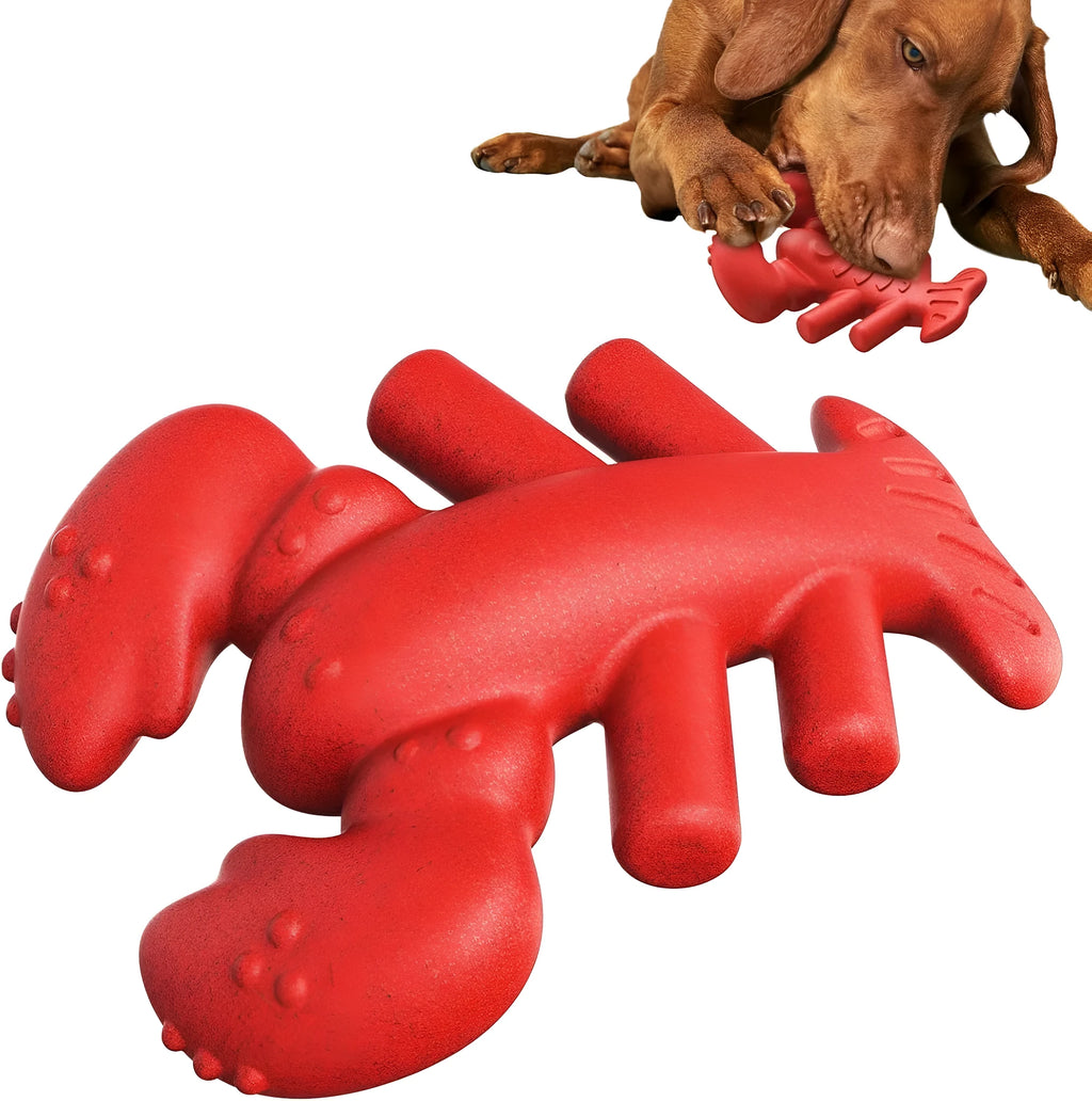 Red dog chew toy for aggressive chewers measuring 170mm long for large breed dogs