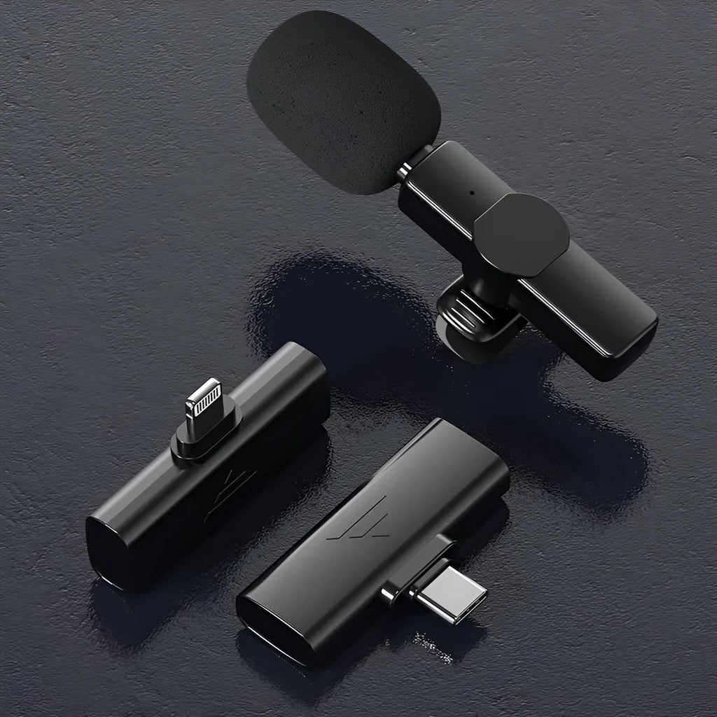 K3Pro wireless neckline clip microphone with sponge wind shield for interviews and live broadcasts
