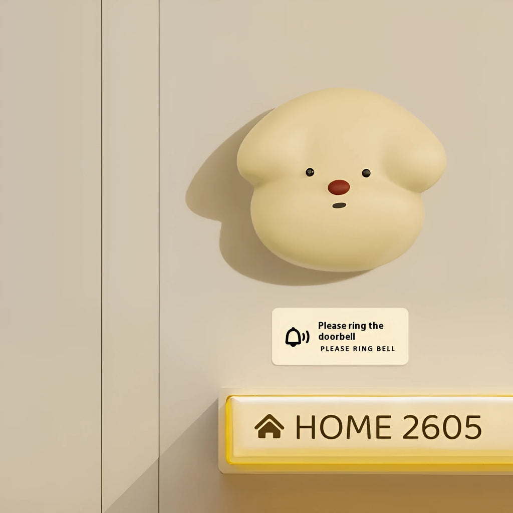 Household wireless plug-in doorbell with self-generating beeper in milky yellow or white colour