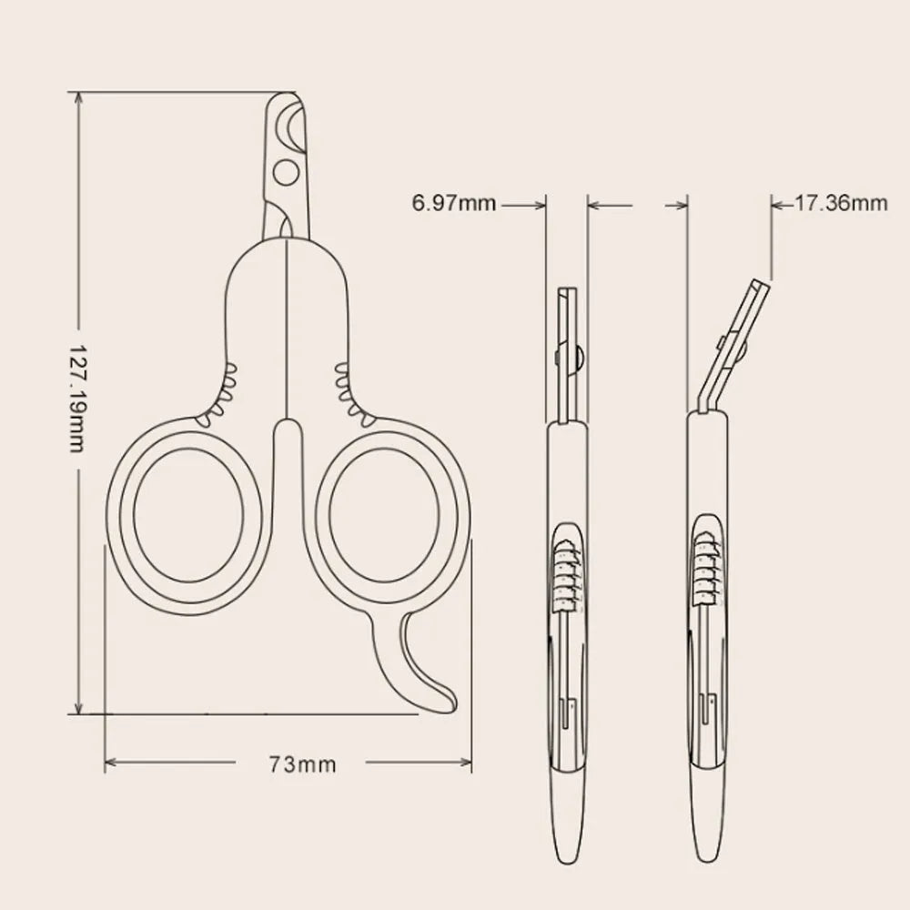 Grey and pink professional pet nail clippers with curved safety tips and rubber-coated handle.