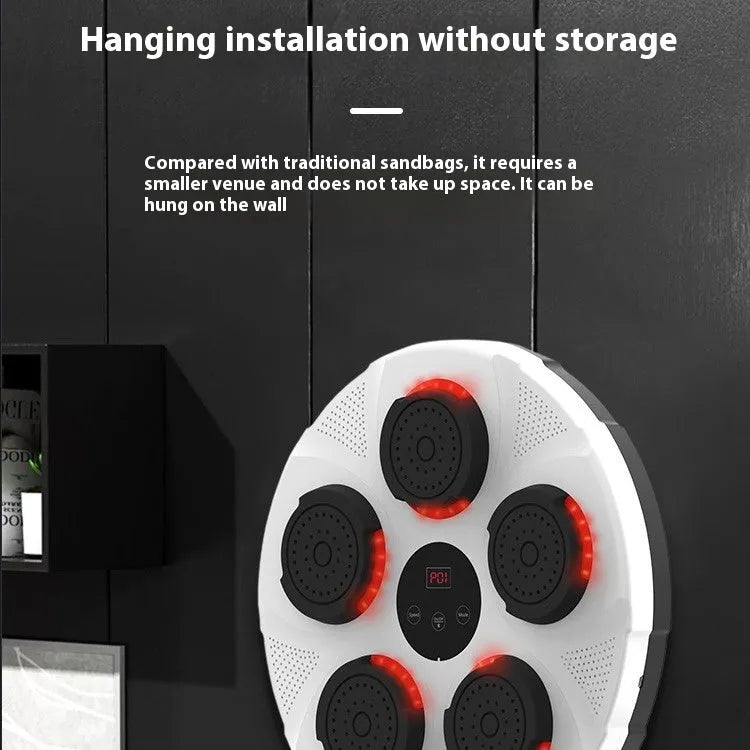 Black wall-mounted smart boxing trainer with 2500MAH battery for Sanda and fitness decompression training