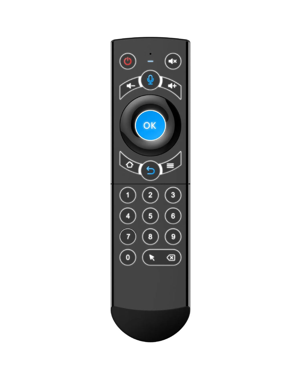 Black G21pro2.4G universal remote control with voice gyroscope for Android TV box projector, 162x42x17.6mm