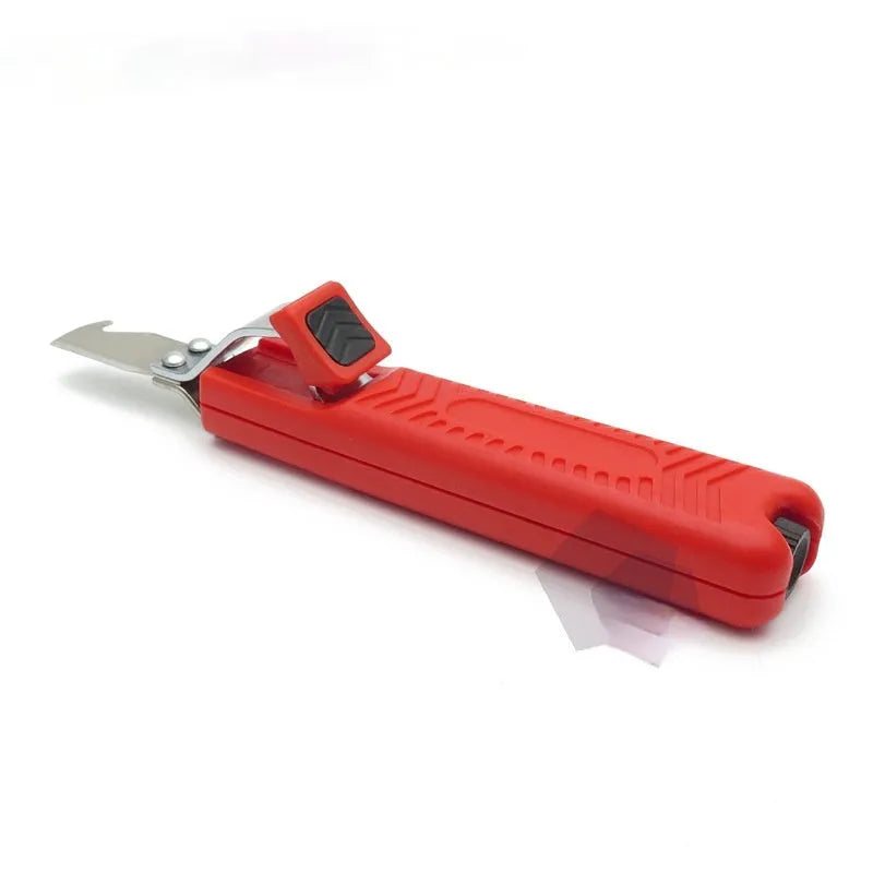Red wire stripper cable peeler with hook blade and 170mm engineering plastic handle
