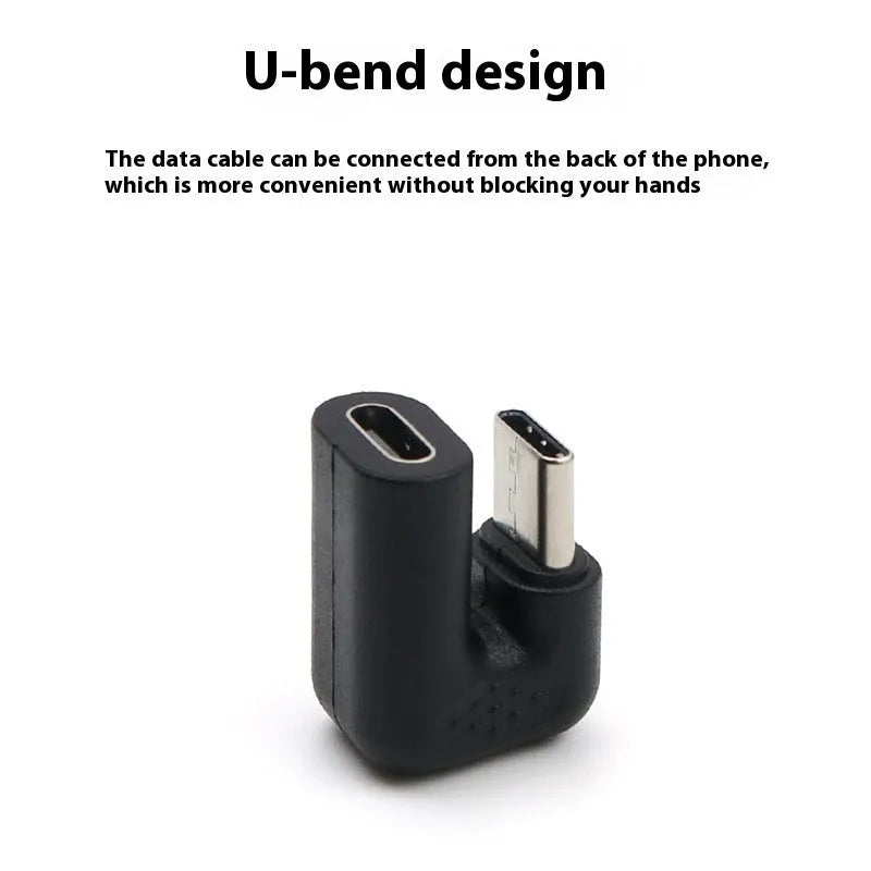 U-Bend plastic male to female adapter cable with four adapter pieces for mobile phones and tablets