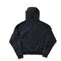 Fashion printed long sleeve sports and leisure sweater in black, loose fit, with dimensional patch pocket for men and teenagers