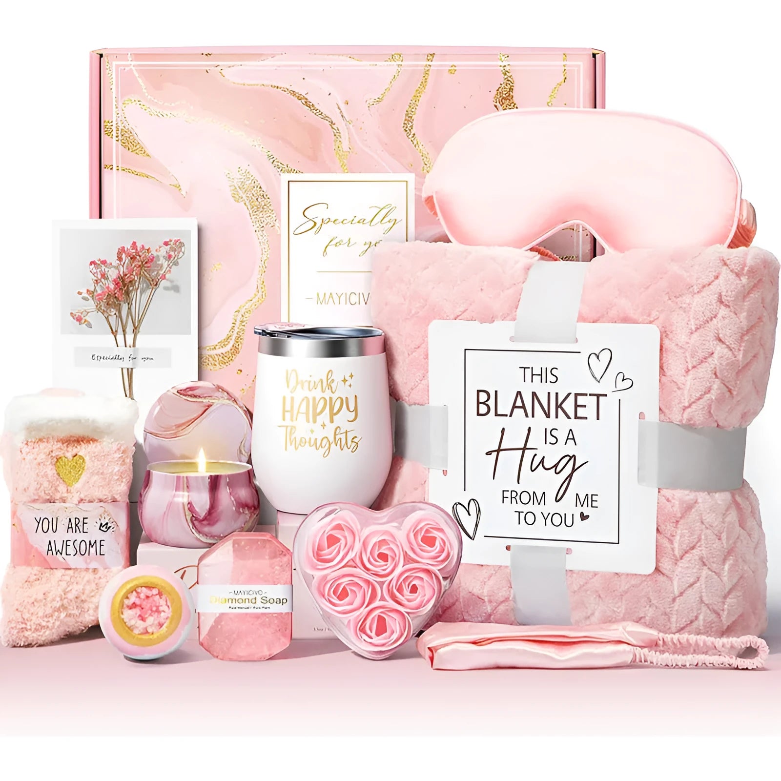 Aromatherapy candle and soap bath gift set in modern simplicity style, plastic construction.