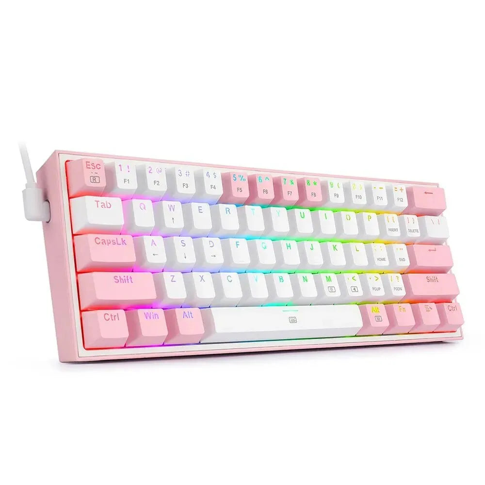 k617 wired mechanical keyboard with RGB backlighting and dual-colour keycaps