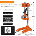 Vertical manual stainless steel juicer with zinc alloy body available in multiple colours and head styles for fruit extraction