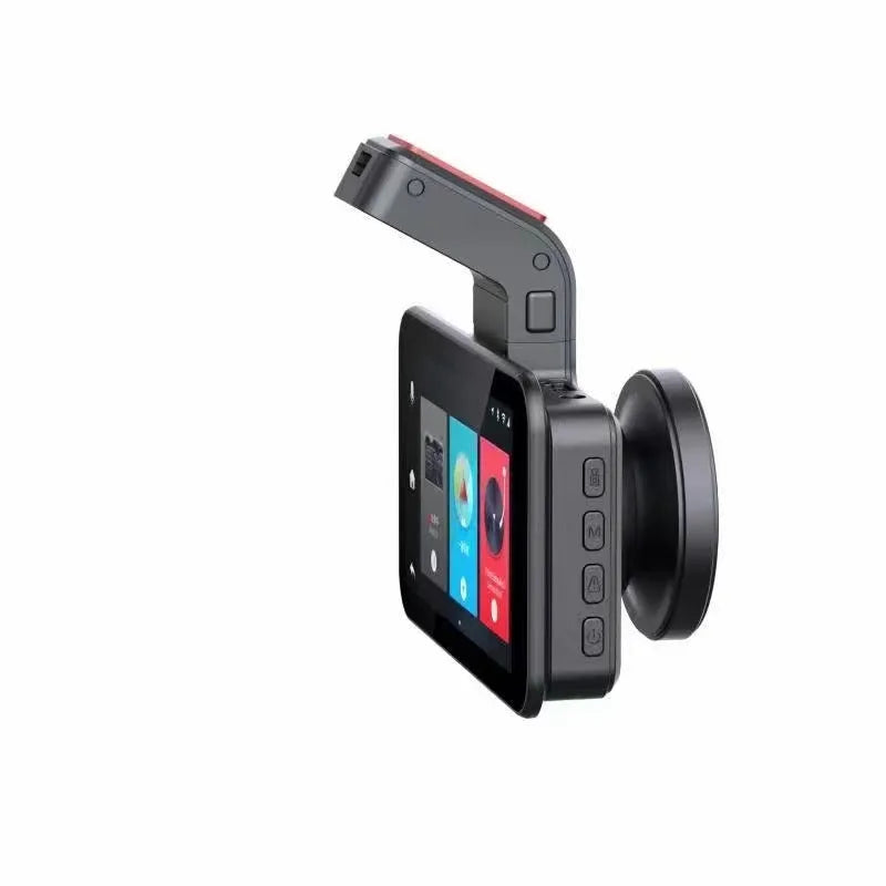 3-inch screen dual lens car dash cam with front and rear recording camera on dashboard