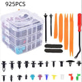 925-piece boxed set of universal car body fasteners including 26 kinds of nylon plastic clips, rivets, and fender screws with 105 tools