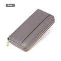 Genuine leather long wallet for women in choice of solid colours, showing large capacity design
