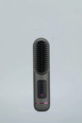 USB-C rechargeable negative ion hair comb in white, dark blue, or grey colours