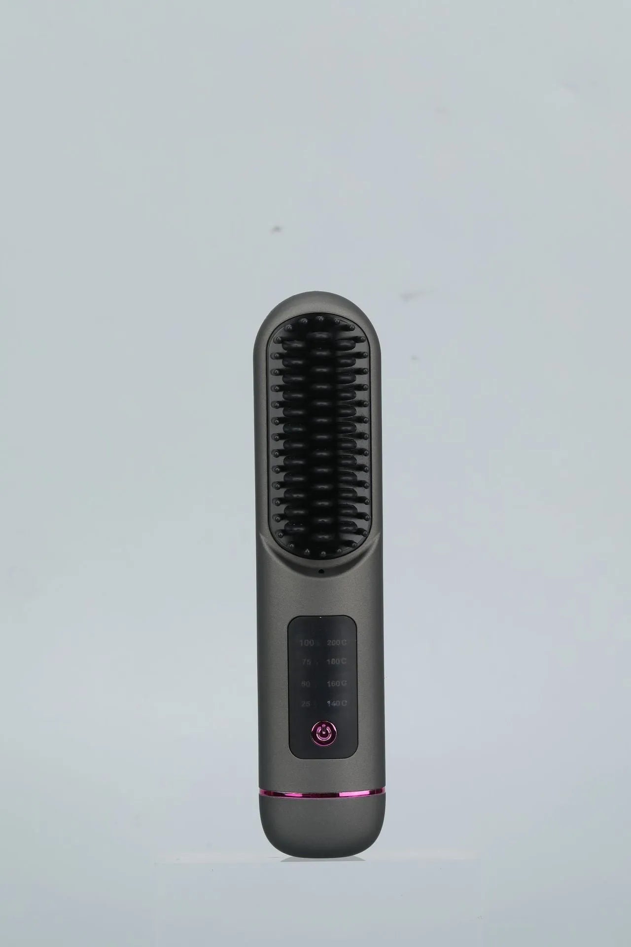 USB-C rechargeable negative ion hair comb in white, dark blue, or grey colours