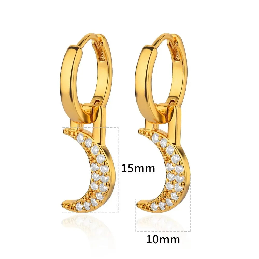Women's irregular geometric butterfly earrings in copper with heart, bow and star motifs