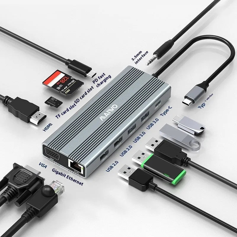 Steam Deck six-in-one docking station with aluminium shell and Type-C cable