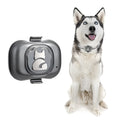 Black ABS plastic GPS pet tracker with hanging rope for collar attachment