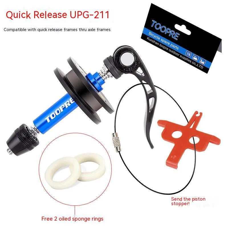 Aluminium bicycle chain holder tool showing three version options: barrel shaft, basic, and quick release.