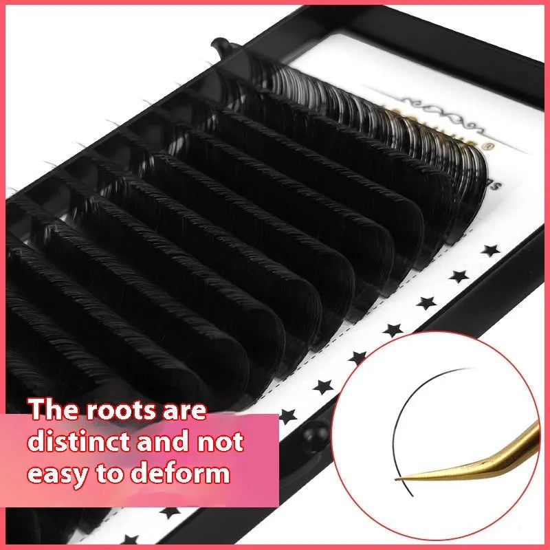 False eyelashes with 16 rows of mink hair on a matte wool base, showing length options from 8mm to 18mm.
