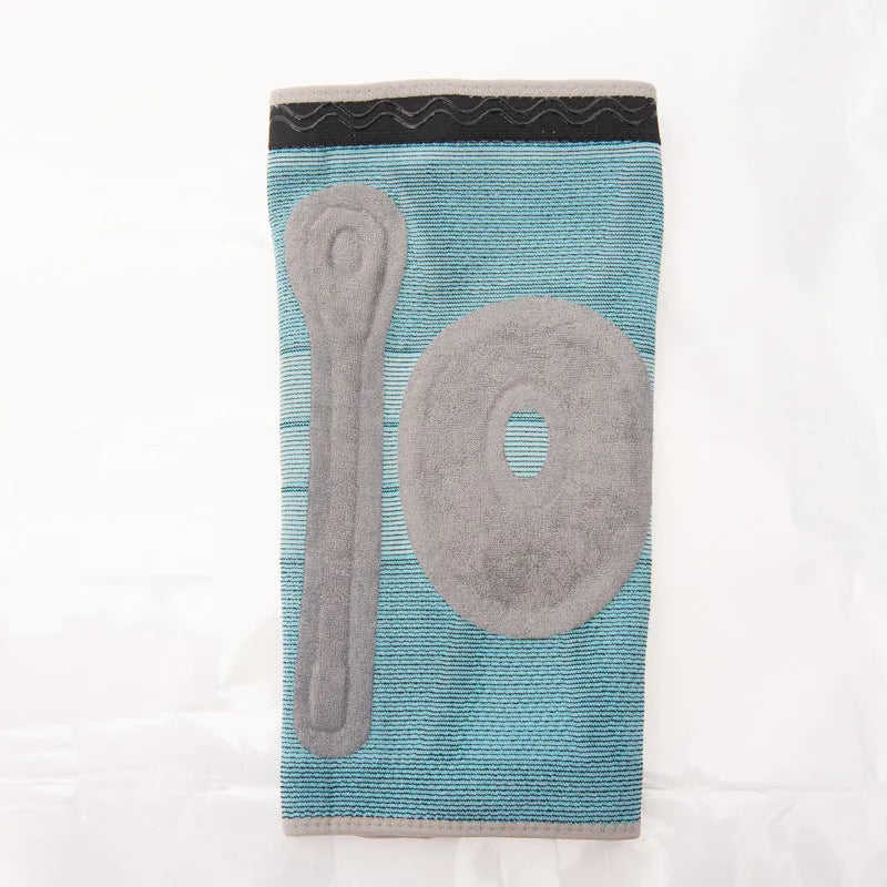 Sky blue elastic fibre knee pads for running and basketball in four sizes